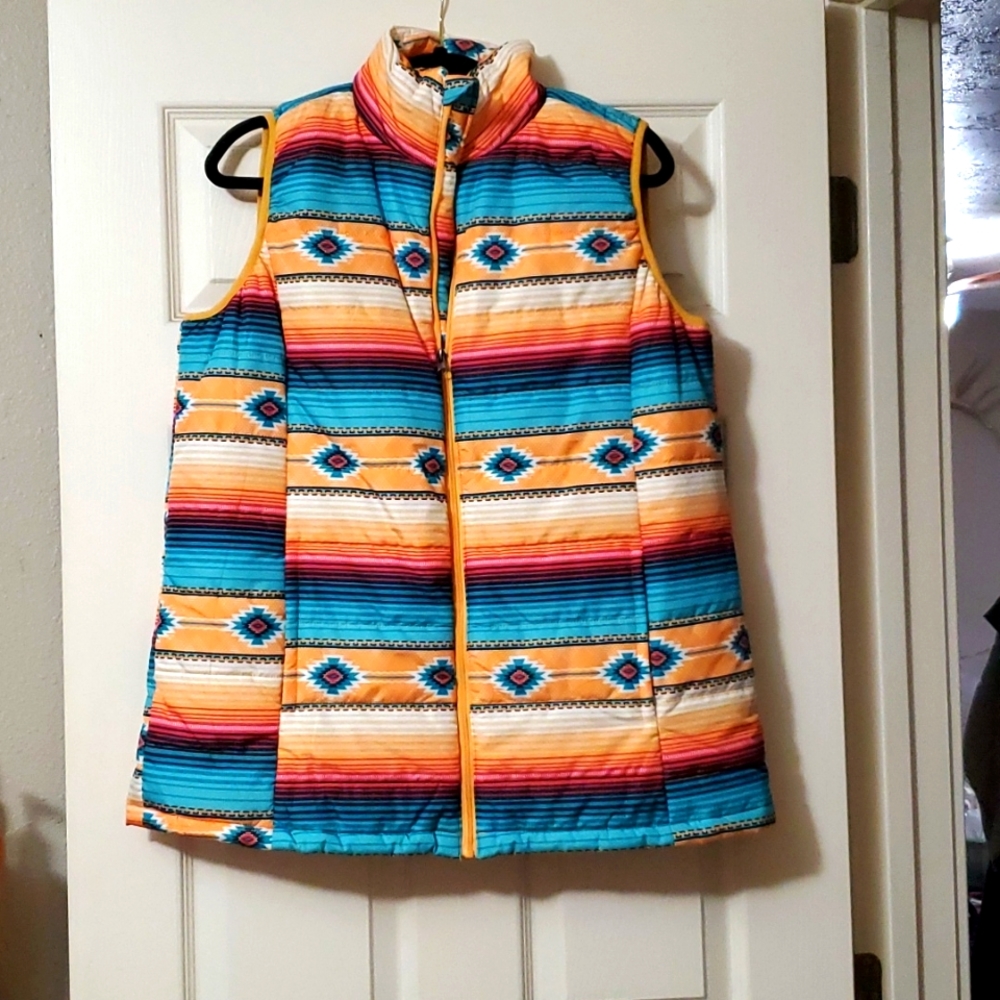 Aztec puffer vest